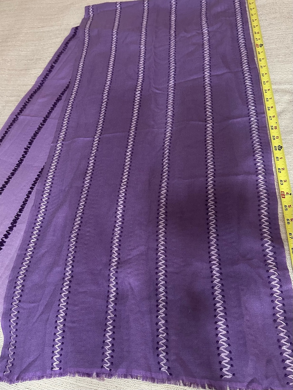 Bajra Nepal Handwoven Pashmina Shawl 70% Cashmere 30% Silk Purple Wrap